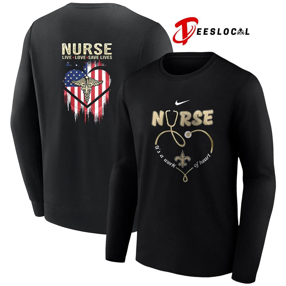 New Orleans Saints x Army nurse it’s a work of heart shirt