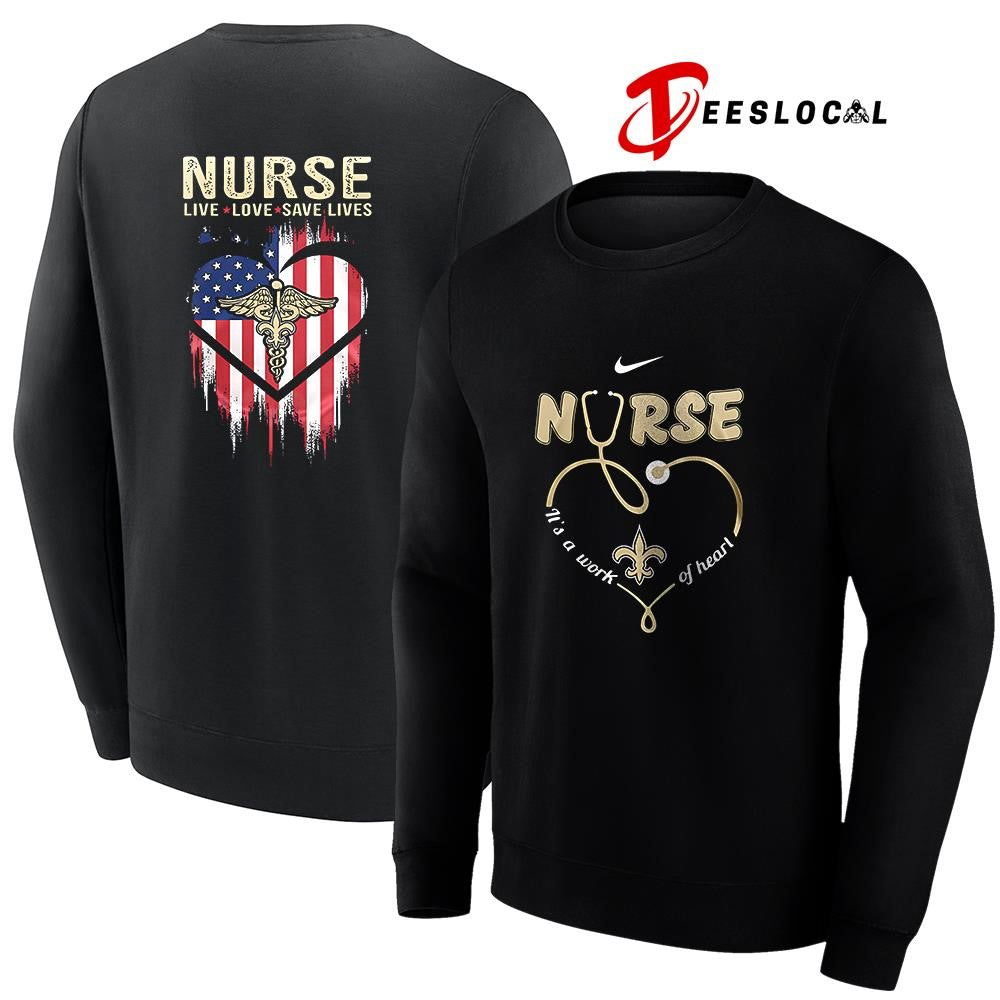 New Orleans Saints x Army nurse it’s a work of heart shirt