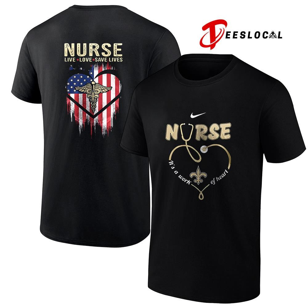 New Orleans Saints x Army nurse it’s a work of heart shirt