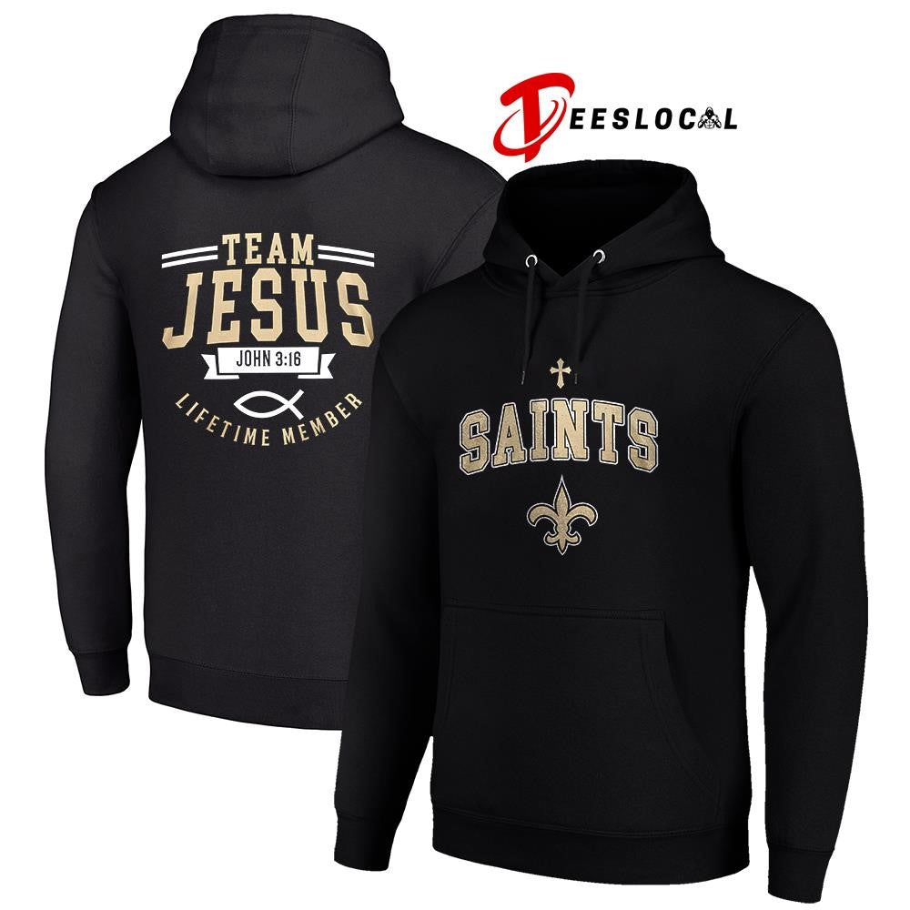 New Orleans Saints x team Jesus lifetime member John 3 16 logo shirt