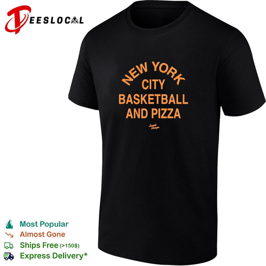New York City basketball and pizza Local Hoops typography shirt