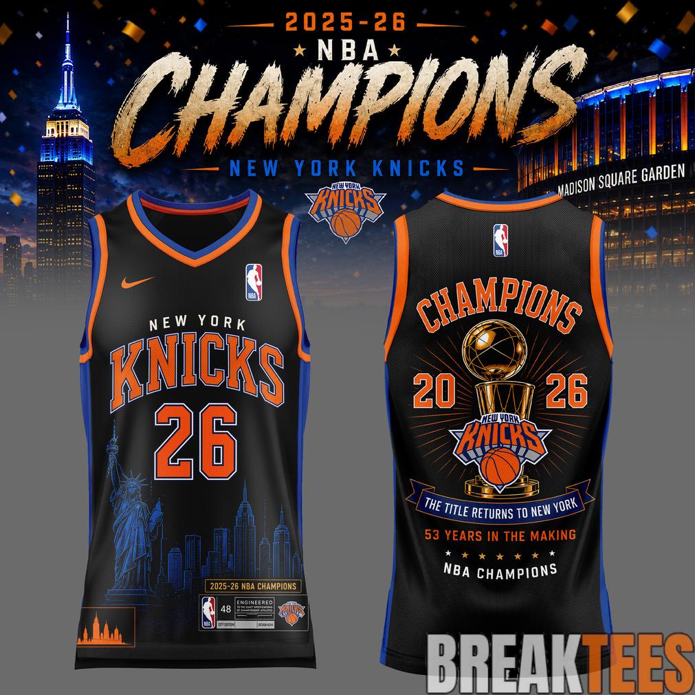 New York Knick 2026 NBA Champions Basketball Jersey – Black