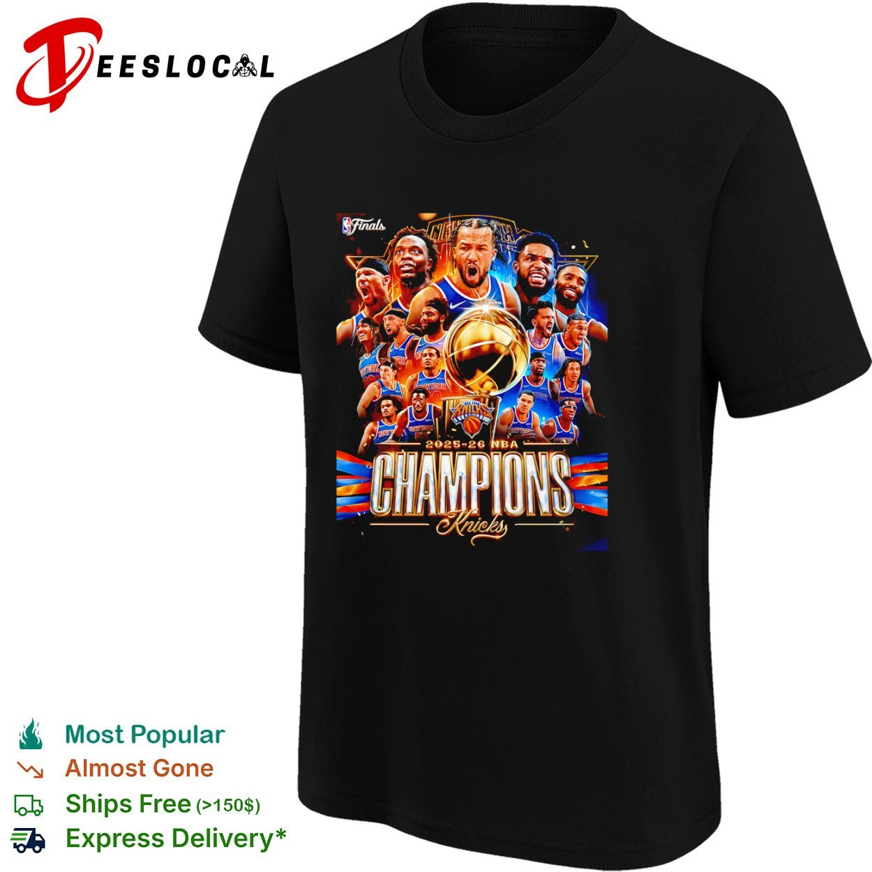 New York Knicks 2025 2026 NBA Champions team shirt