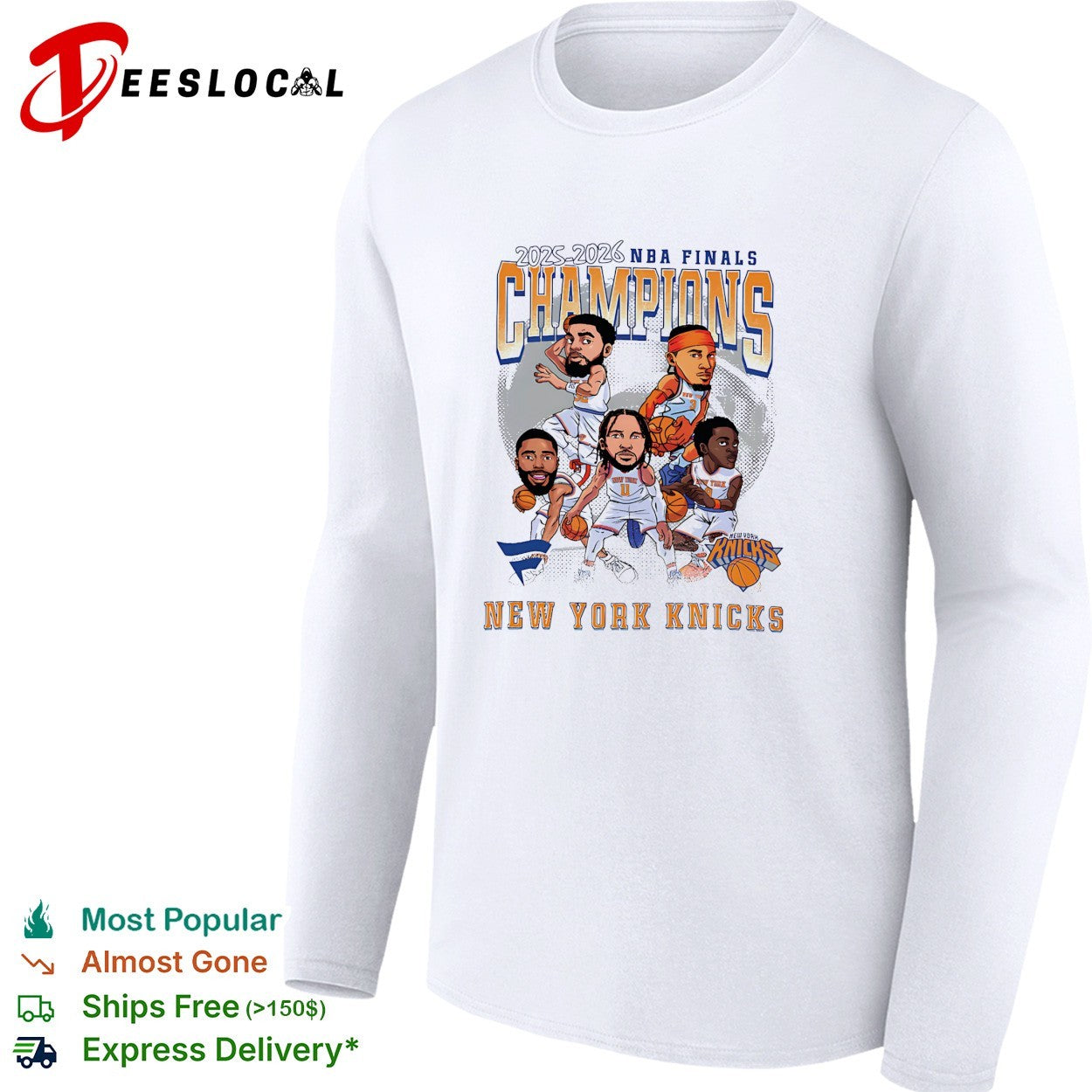 New York Knicks 2025-2026 NBA Finals Champions caricature four players art shirt
