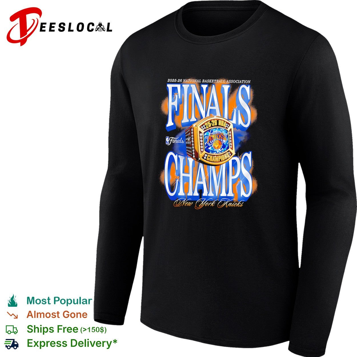 New York Knicks 2025-26 Finals Champs championship ring close-up art shirt