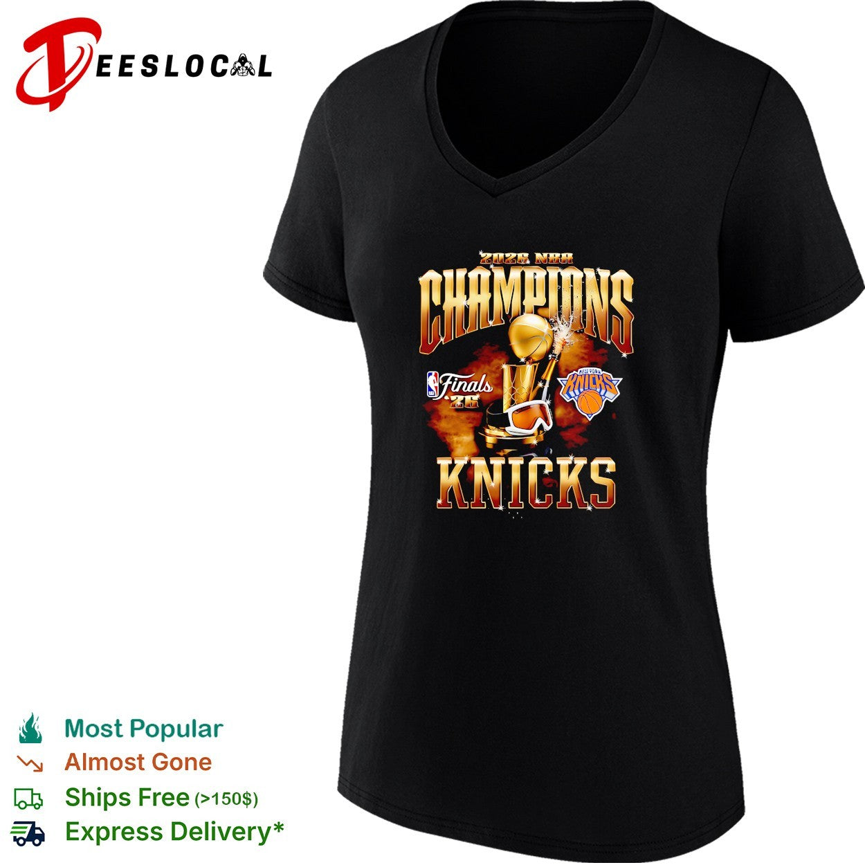 New York Knicks 2026 NBA Champions Finals trophy fireworks bold art shirt