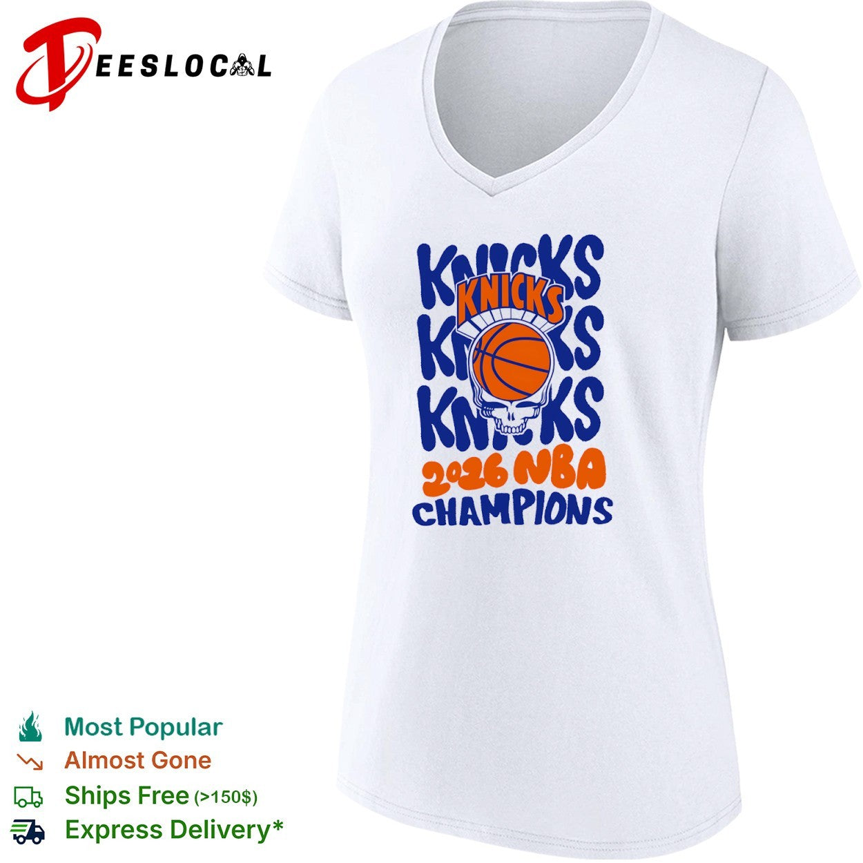 New York Knicks 2026 NBA Champions Grateful Dead Basketball Skull shirt