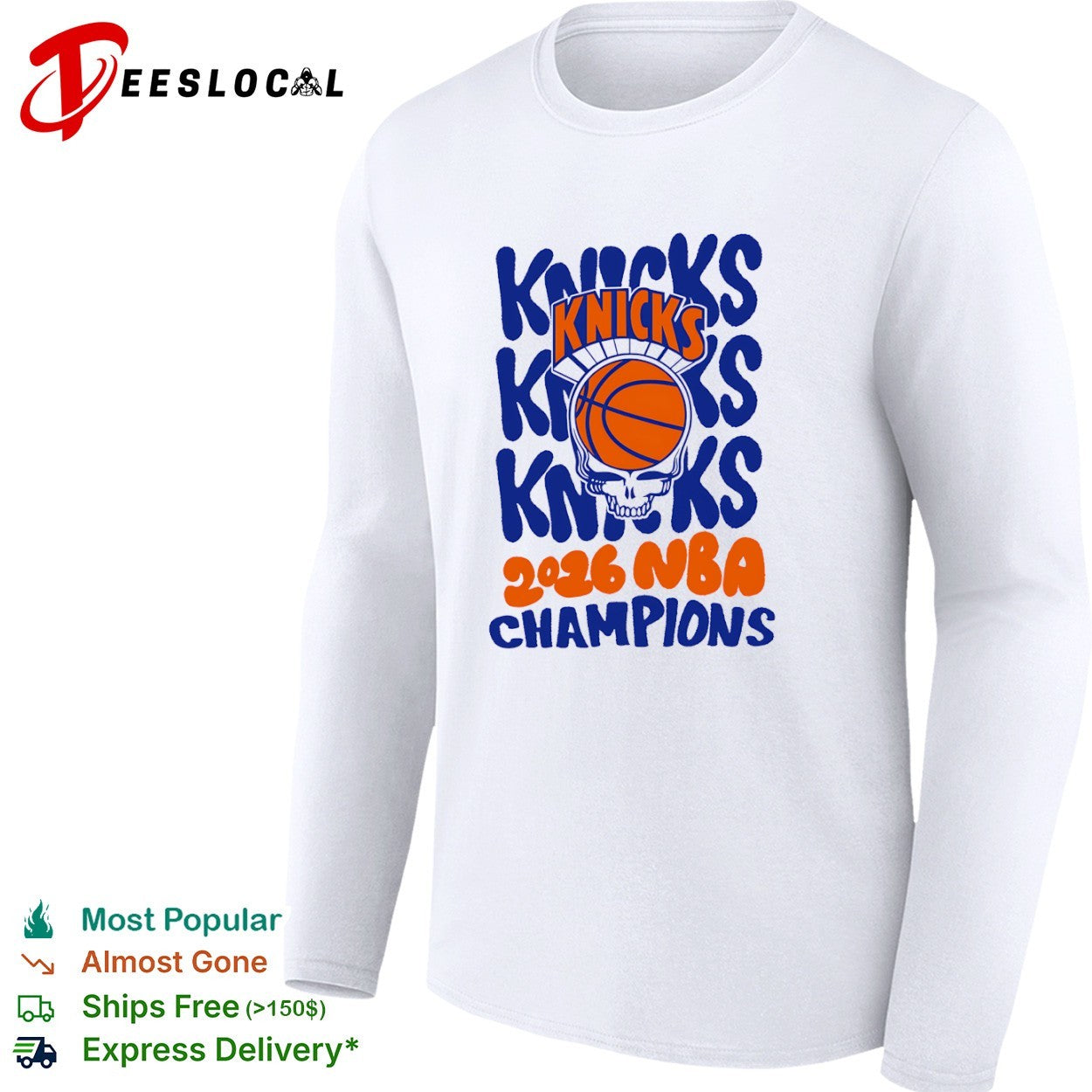 New York Knicks 2026 NBA Champions Grateful Dead Basketball Skull shirt