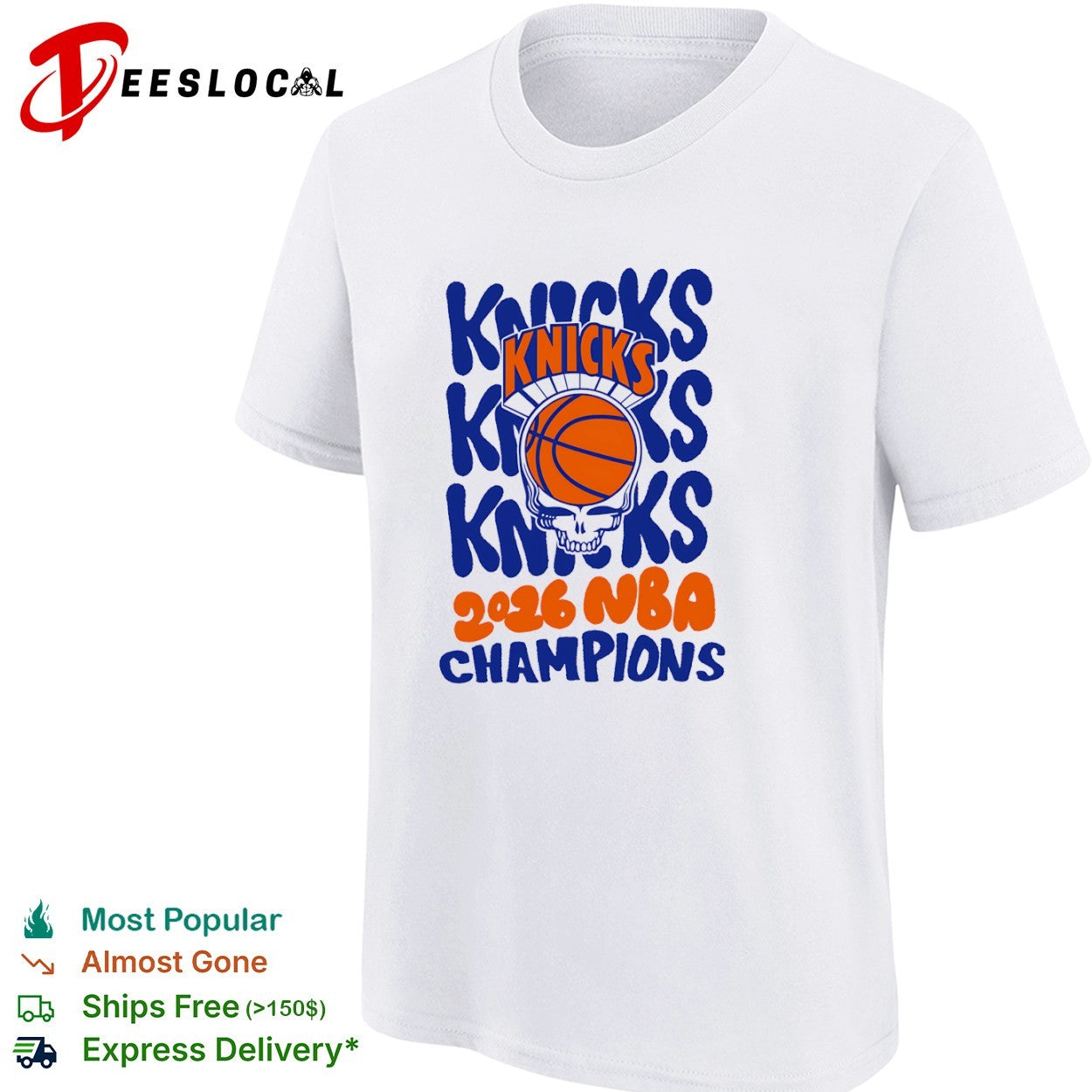 New York Knicks 2026 NBA Champions Grateful Dead Basketball Skull shirt