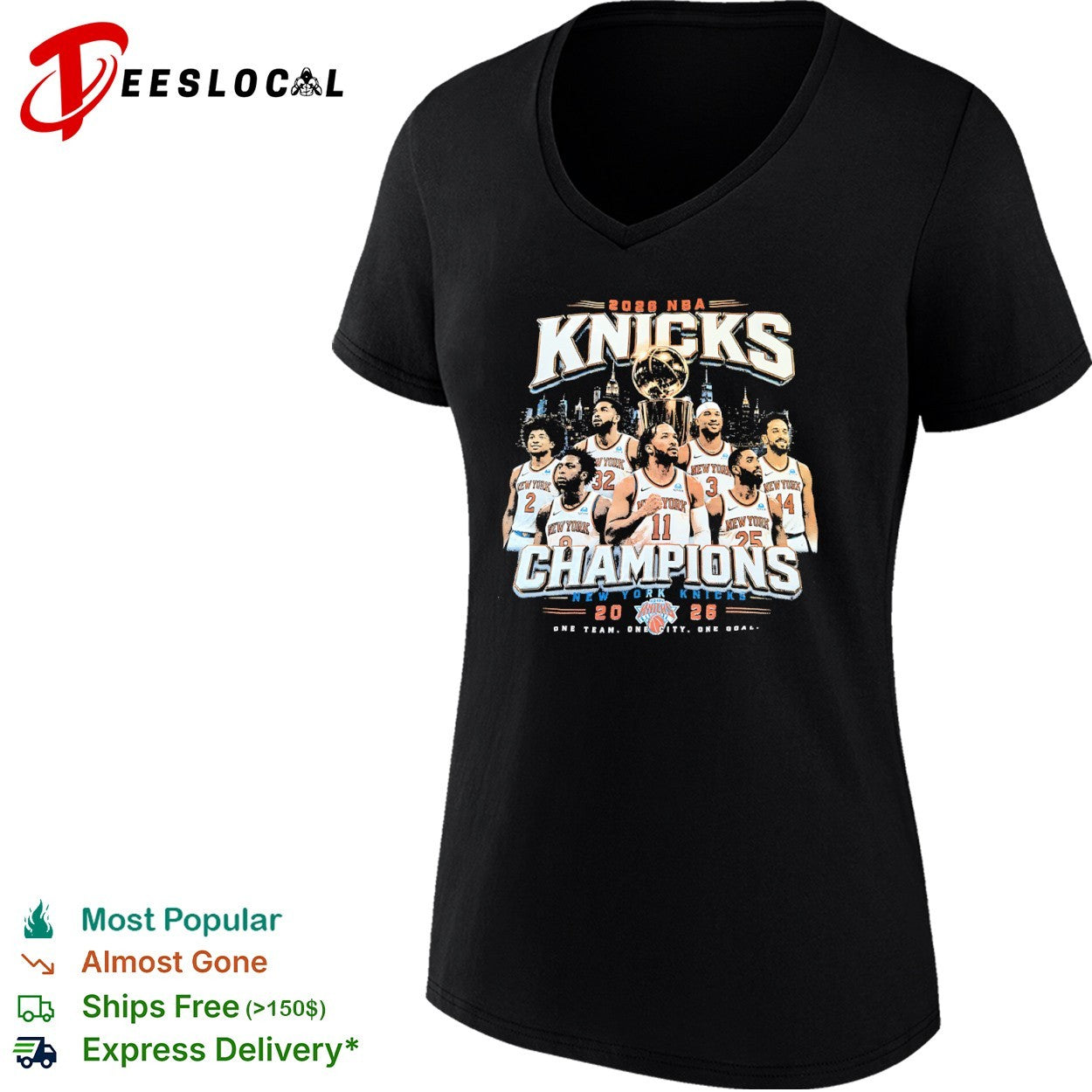 New York Knicks 2026 NBA Champions team roster shirt