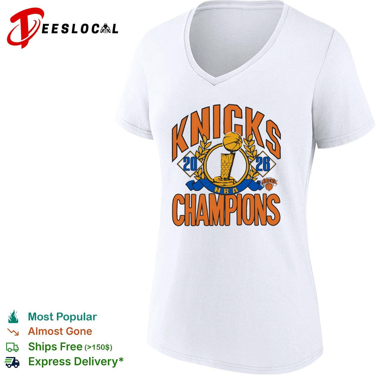 New York Knicks 2026 NBA Champions trophy shirt