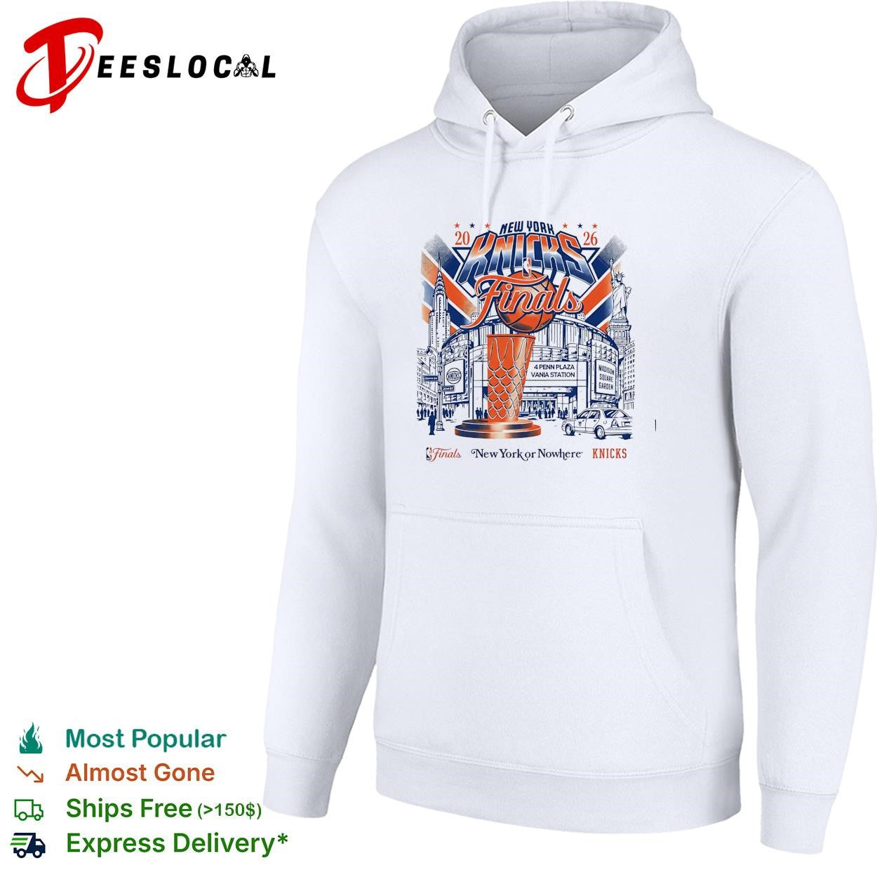 New York Knicks 2026 NBA Finals New York or Nowhere MSG skyline graphic shirt