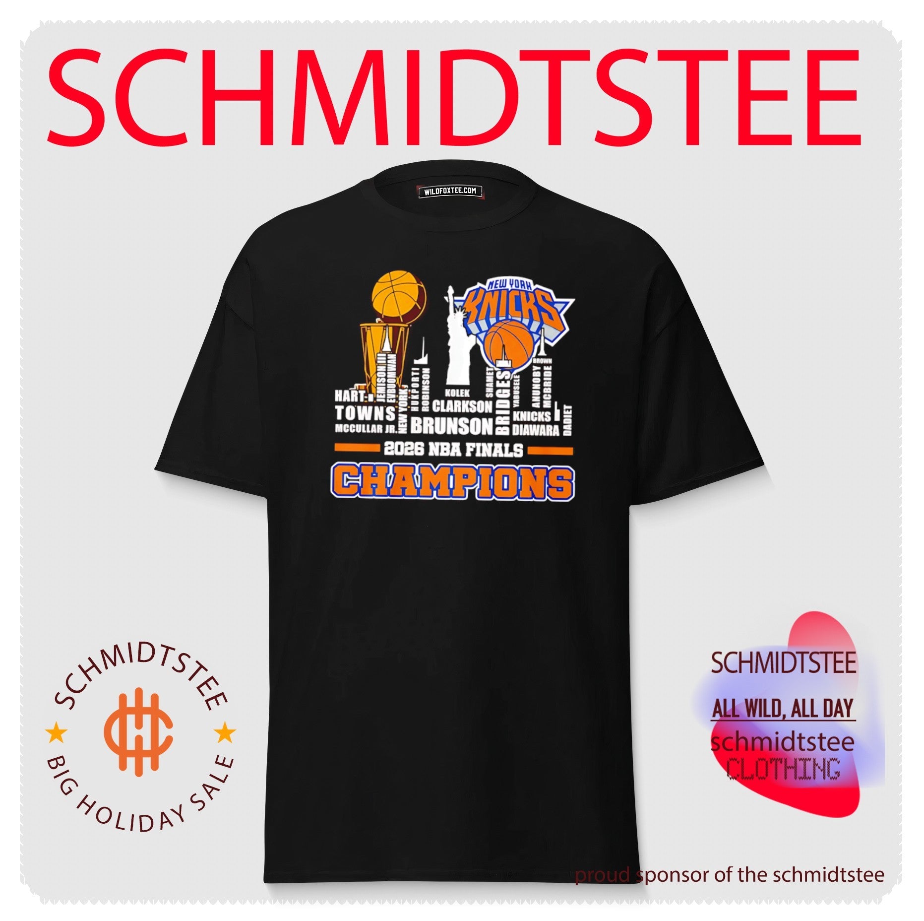 New York Knicks 2026 NBA finals champions roster shirt