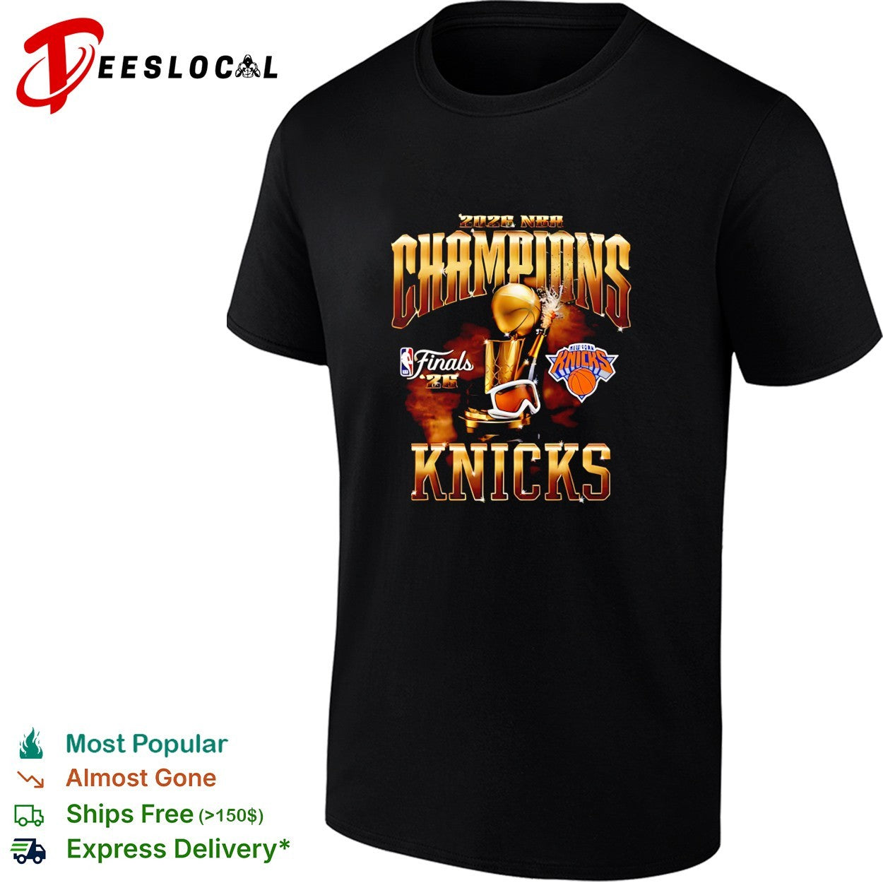 New York Knicks 2026 champions trophy ski goggles bold poster shirt