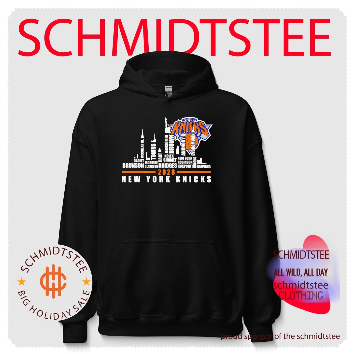 New York Knicks 2026 player name roster skyline shirt