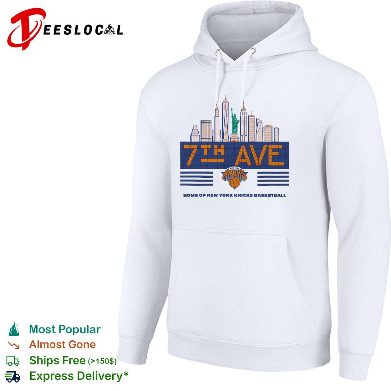 New York Knicks 7th Ave Home of New York Knicks Basketball Madison Square Garden shirt
