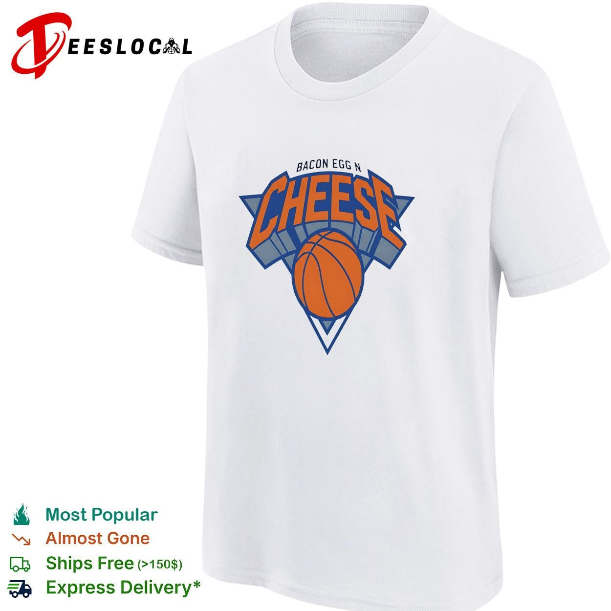 New York Knicks Bacon egg n cheese logo parody humor shirt