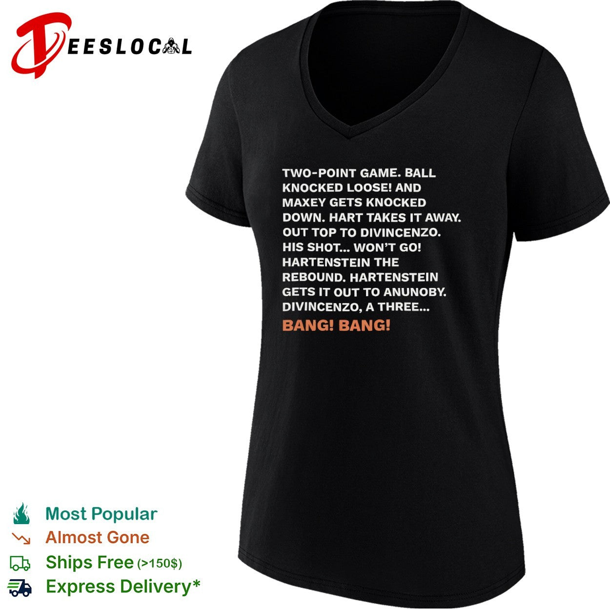 New York Knicks Donte DiVincenzo Bang Bang Play by Play Commentary Call Basketball shirt