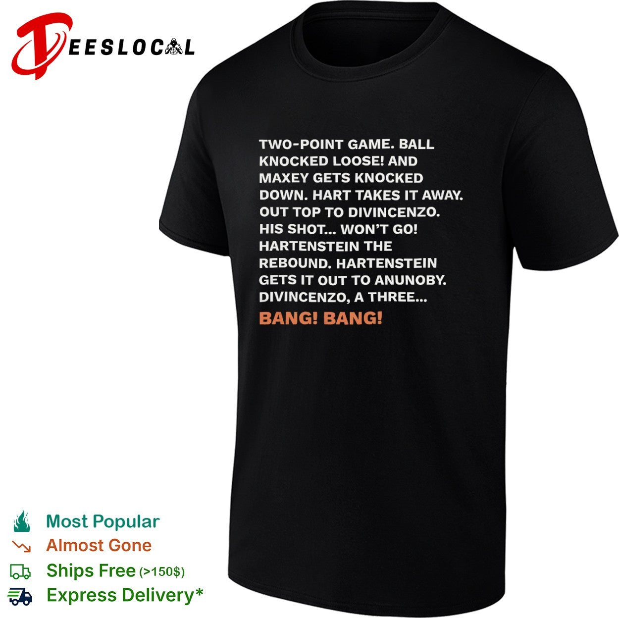 New York Knicks Donte DiVincenzo Bang Bang Play by Play Commentary Call Basketball shirt