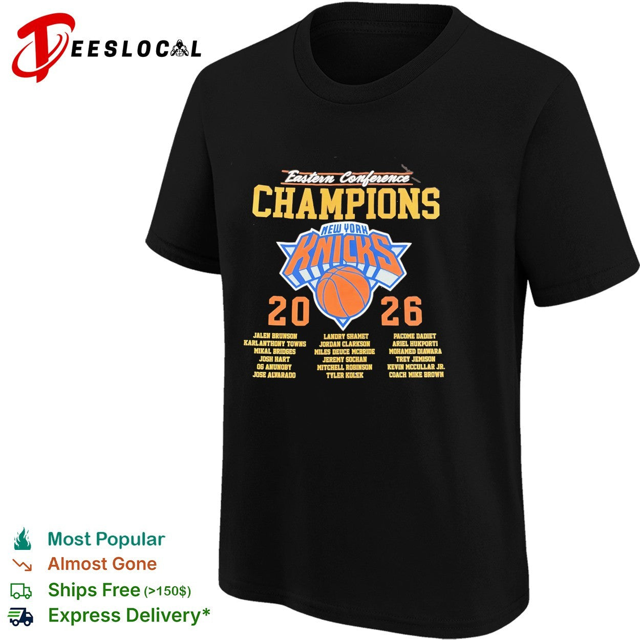 New York Knicks Eastern Conference Champions 2026 all players names roster shirt