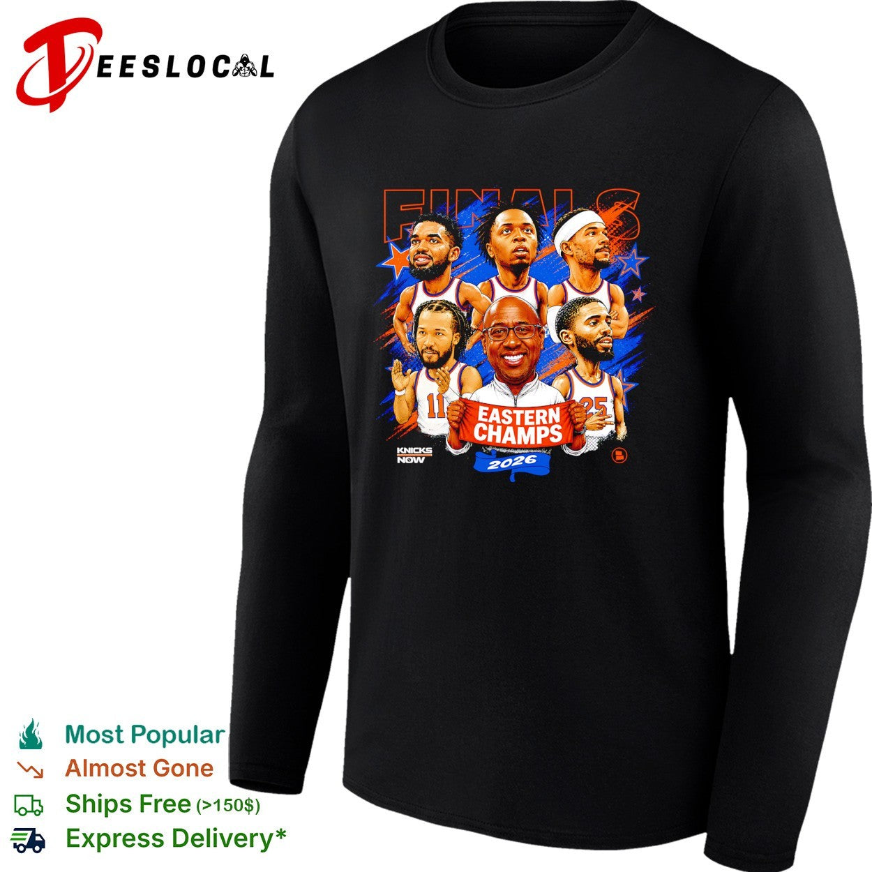 New York Knicks Eastern Conference Champs 2026 Finals players victory photo shirt