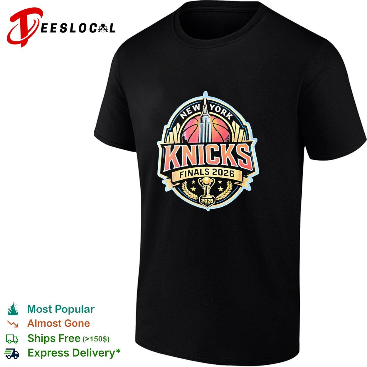 New York Knicks Finals 2026 2028 Trophy basketball empire state building art shirt