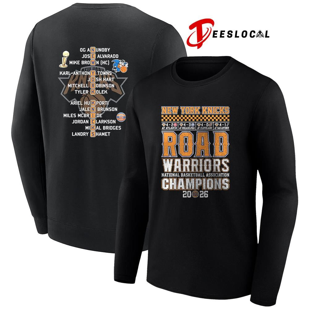 New York Knicks Finals NBA road warriors champions name roster graphic shirt