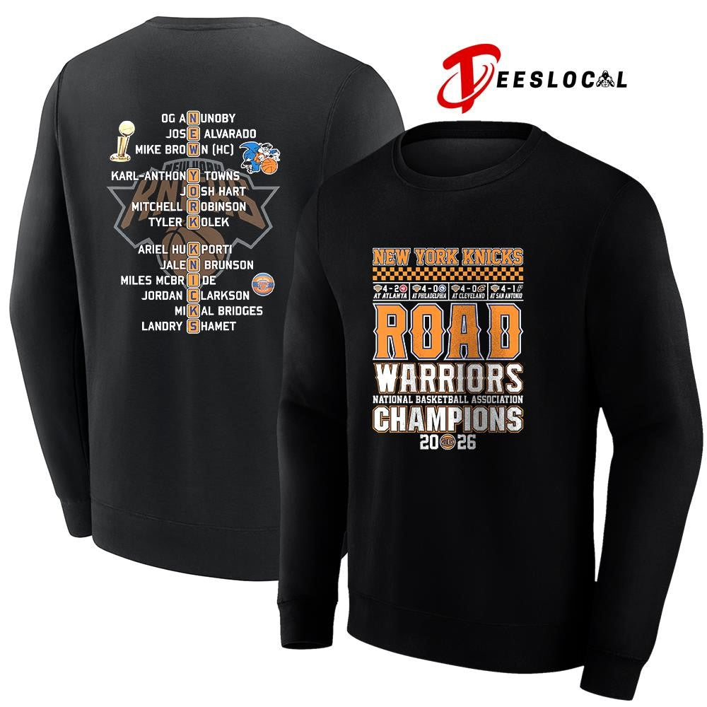 New York Knicks Finals NBA road warriors champions name roster graphic shirt