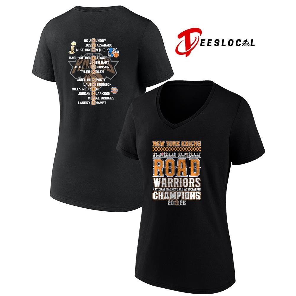 New York Knicks Finals NBA road warriors champions name roster graphic shirt