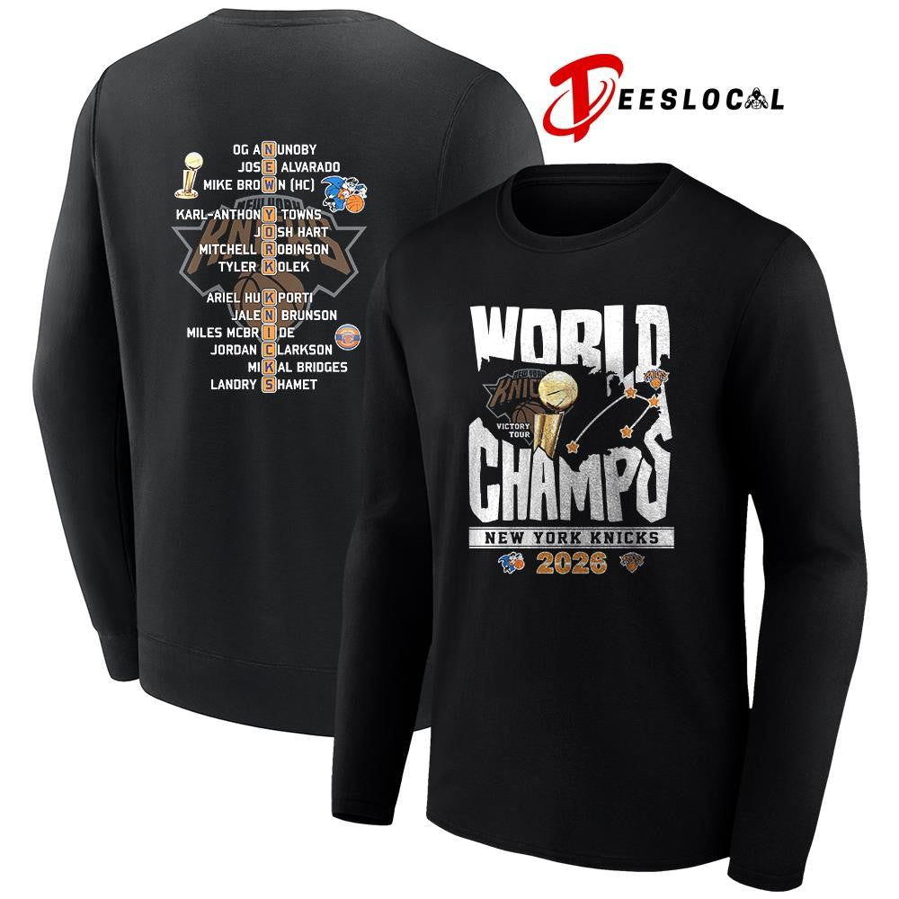 New York Knicks Finals NBA world champs Victory tour map graphic shirt