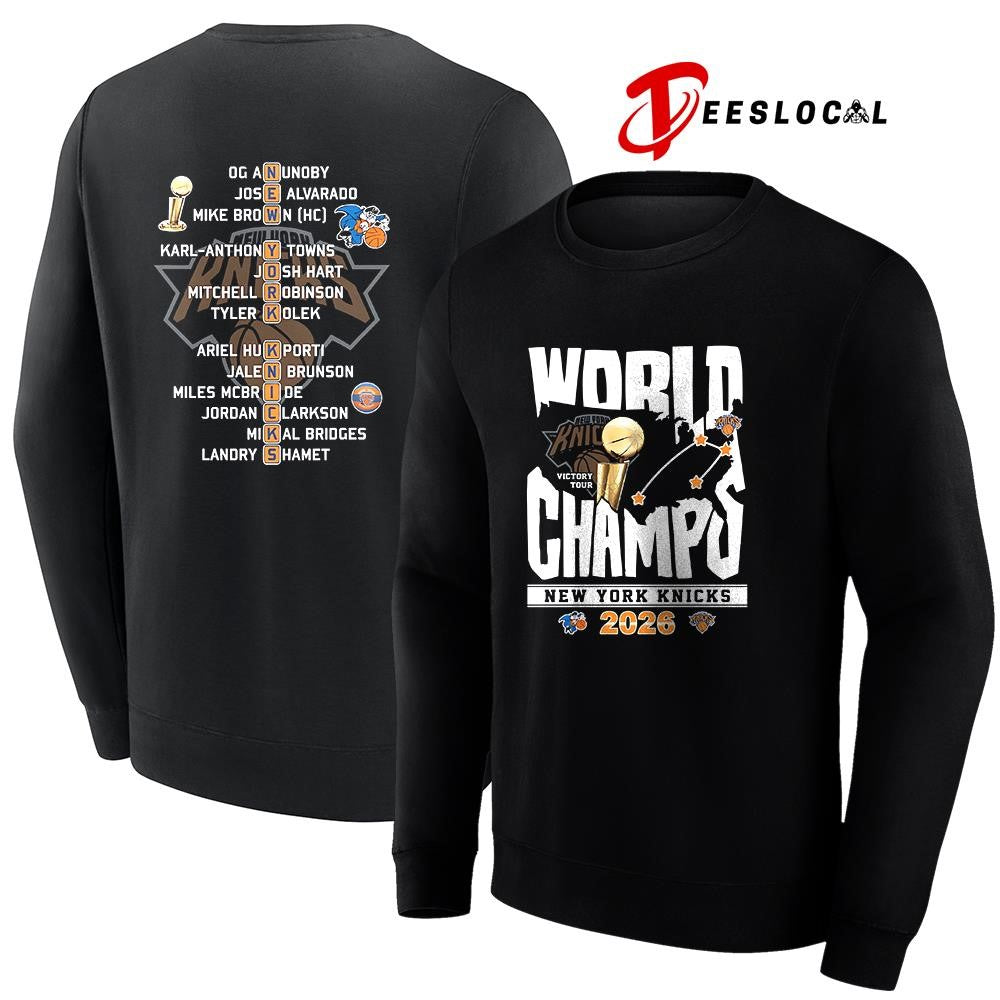 New York Knicks Finals NBA world champs Victory tour map graphic shirt