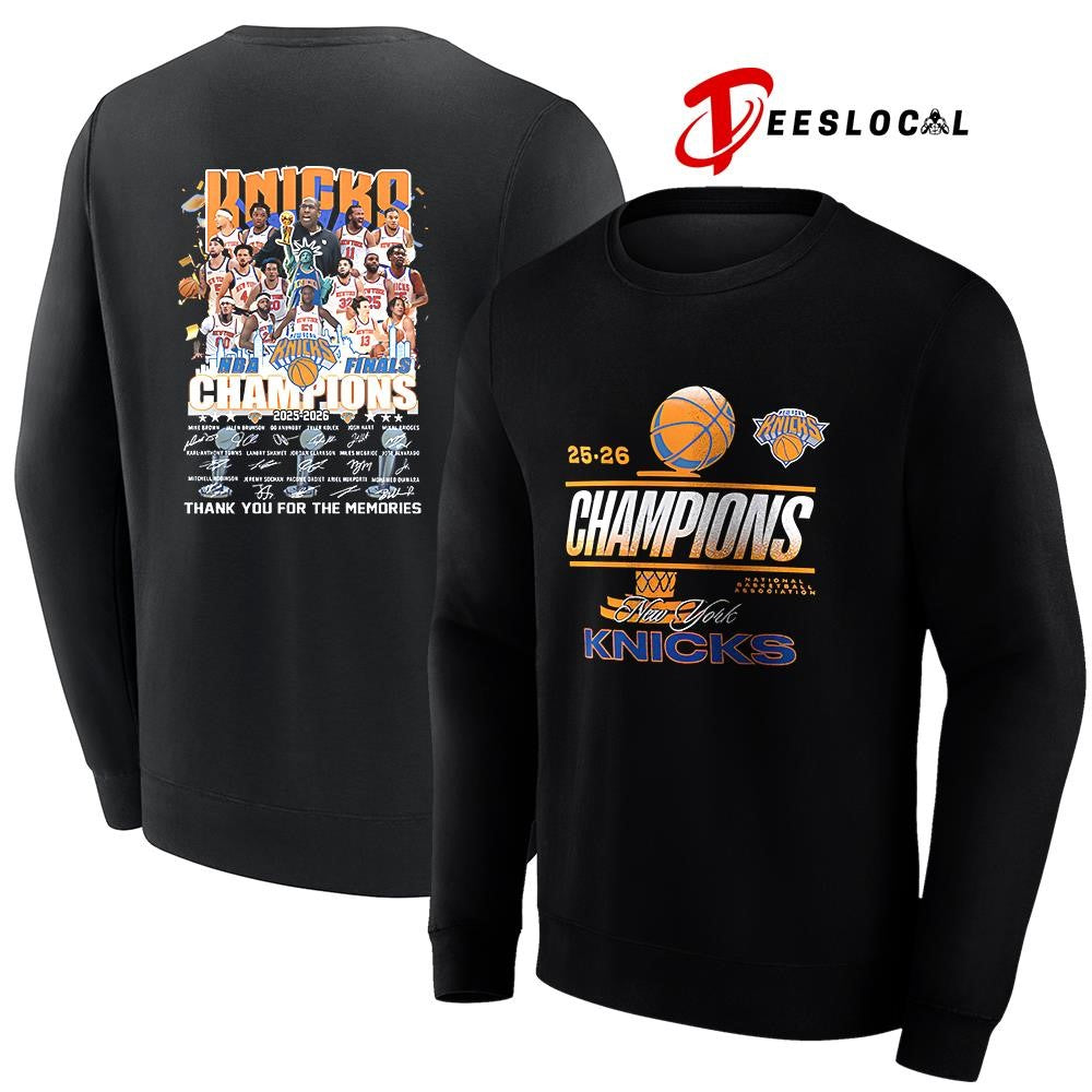 New York Knicks Finals champions thank you for the memories team graphic signatures shirt