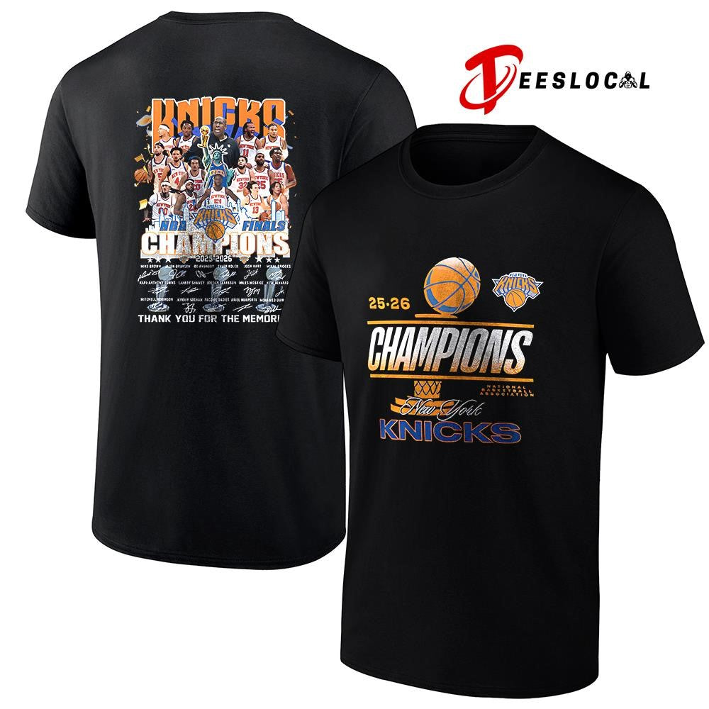 New York Knicks Finals champions thank you for the memories team graphic signatures shirt
