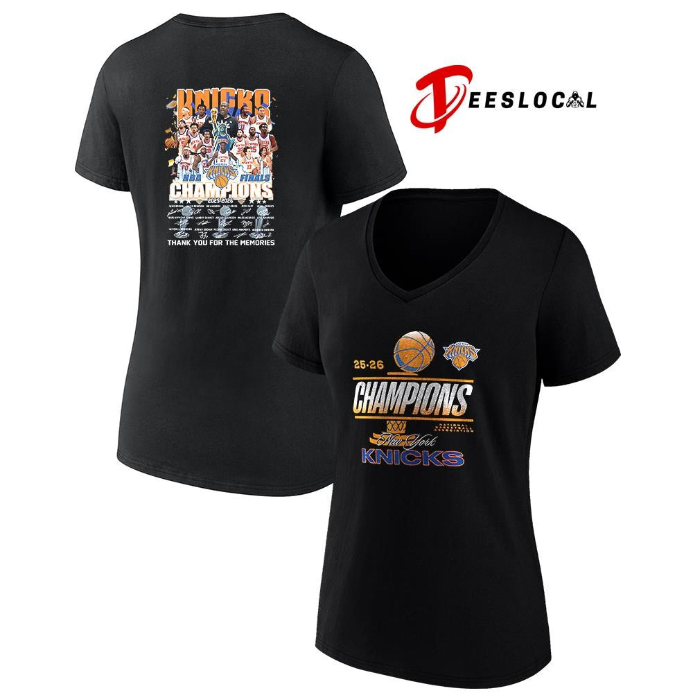New York Knicks Finals champions thank you for the memories team graphic signatures shirt