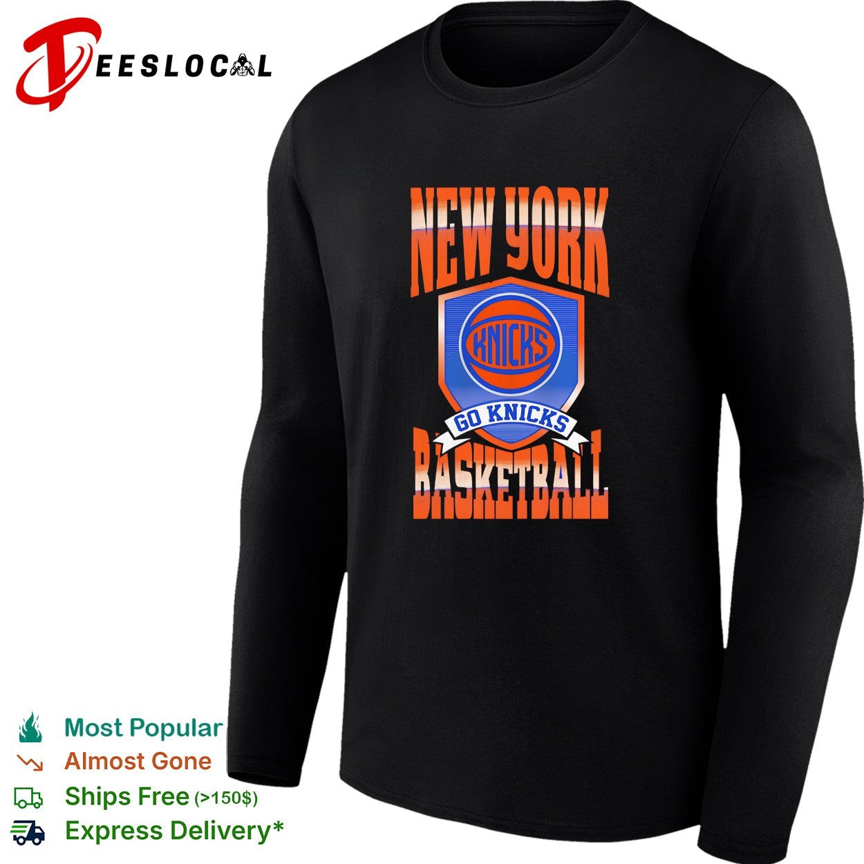 New York Knicks Go Knicks basketball shield badge bold art shirt