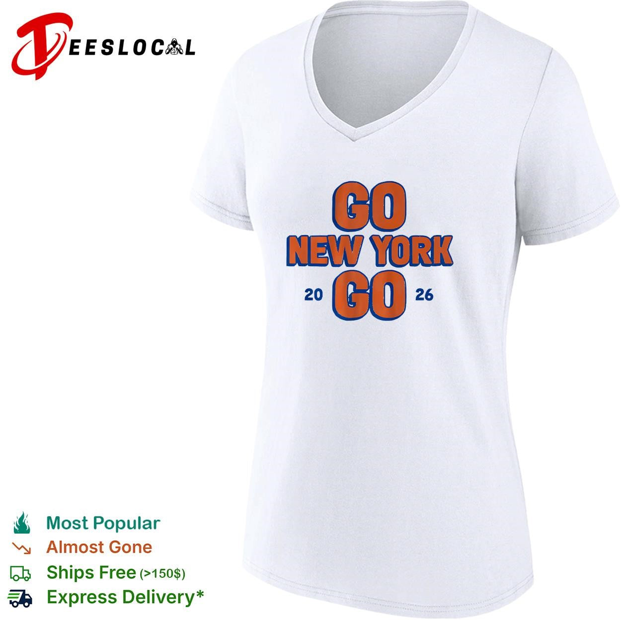 New York Knicks Go New York Go 2026 bold text shirt