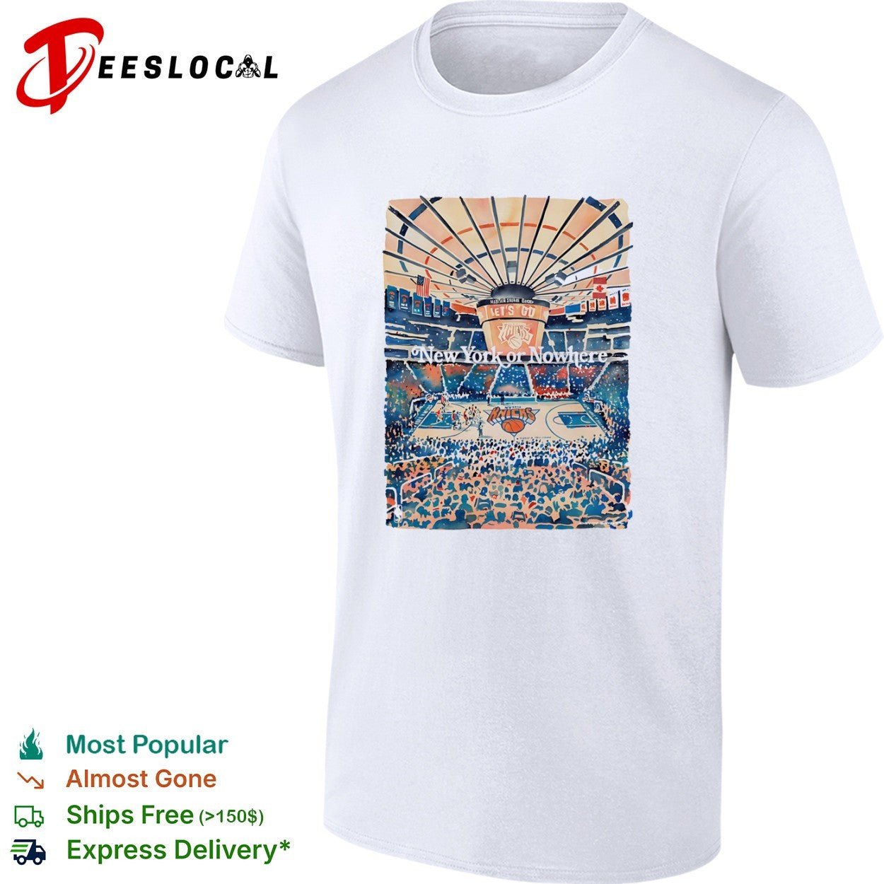 New York Knicks Madison Square Garden Let’s Go New York or Nowhere NBA basketball shirt