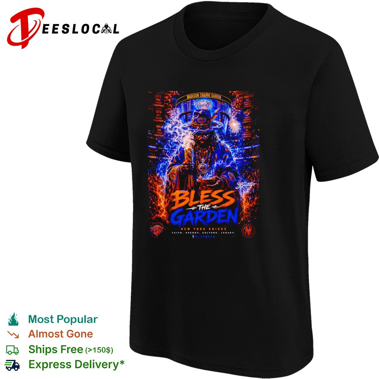 New York Knicks Madison Square Garden bless the faith energy culture legacy playoffs sbreezy shaman shirt