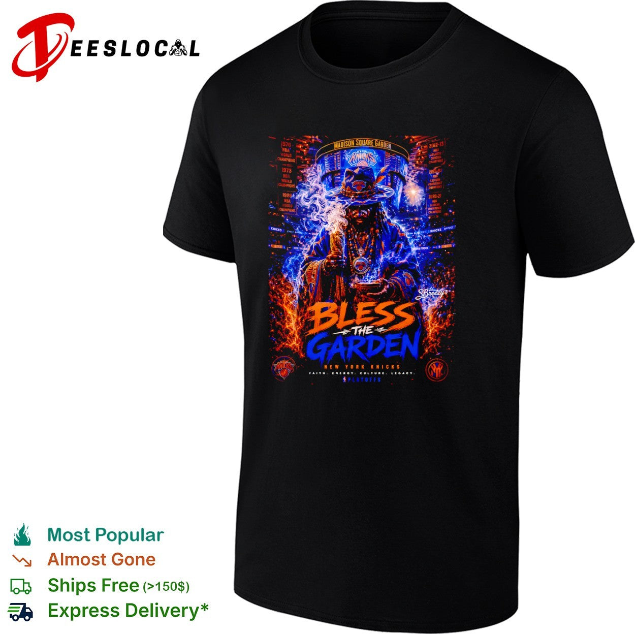 New York Knicks Madison Square Garden bless the faith energy culture legacy playoffs sbreezy shaman shirt