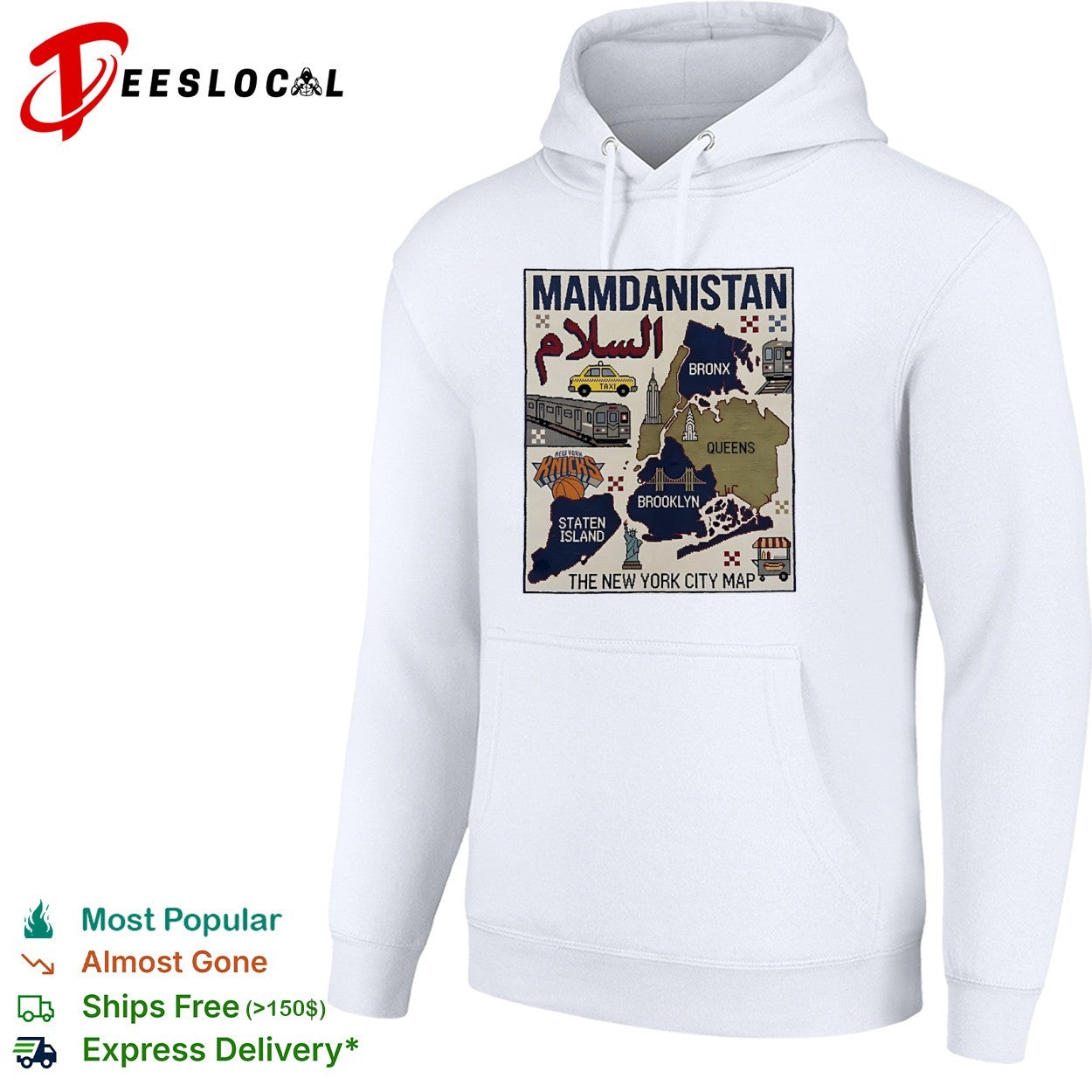New York Knicks Mamdanistan Bronx Queens Brooklyn Staten Island the city map borough outlines shirt