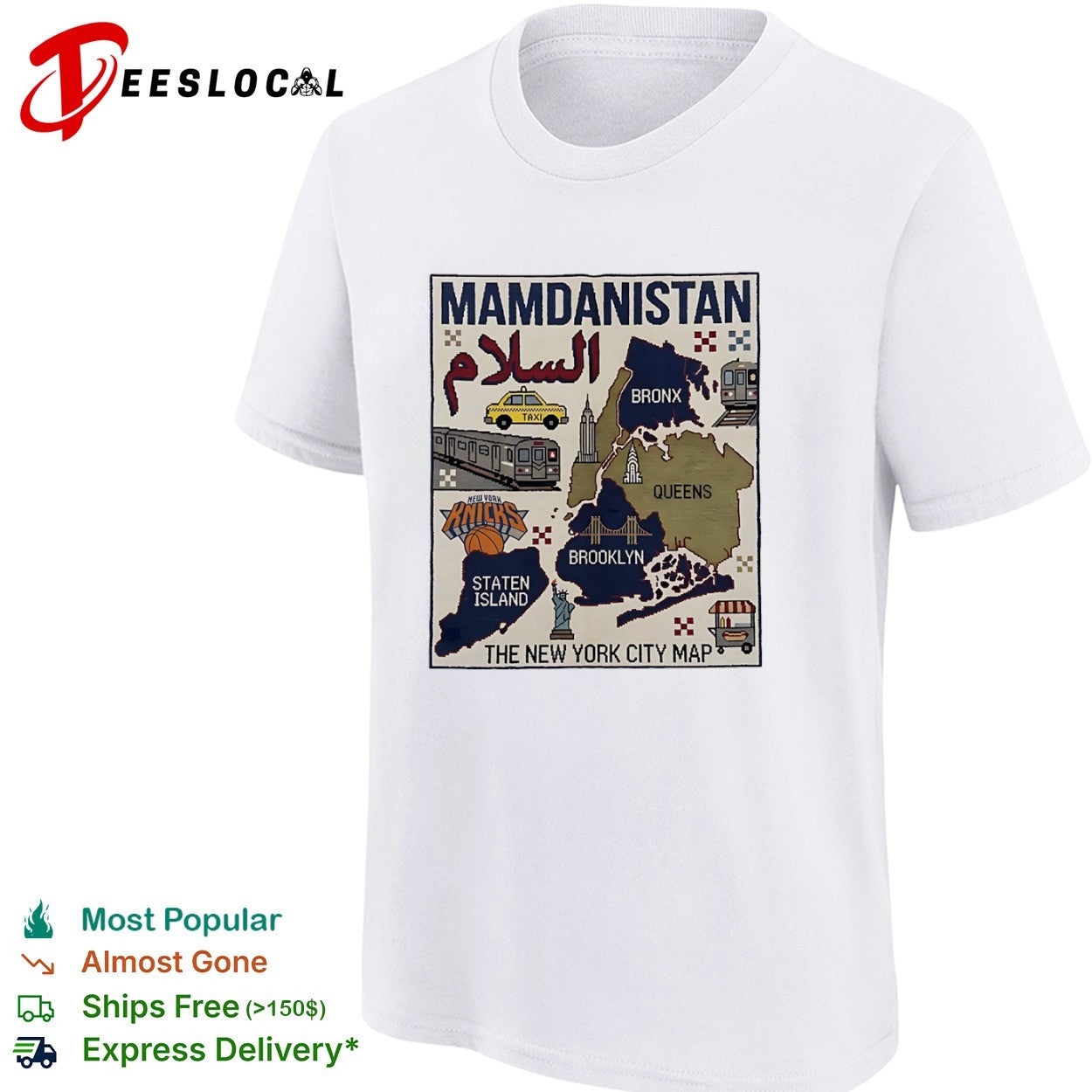 New York Knicks Mamdanistan Bronx Queens Brooklyn Staten Island the city map borough outlines shirt