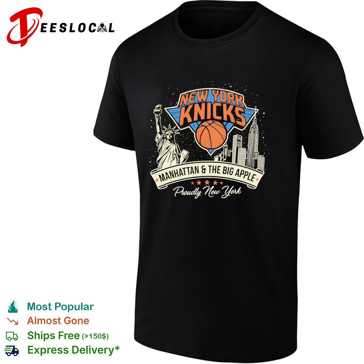 New York Knicks Manhattan and the Big Apple Proudly New York NBA basketball shirt