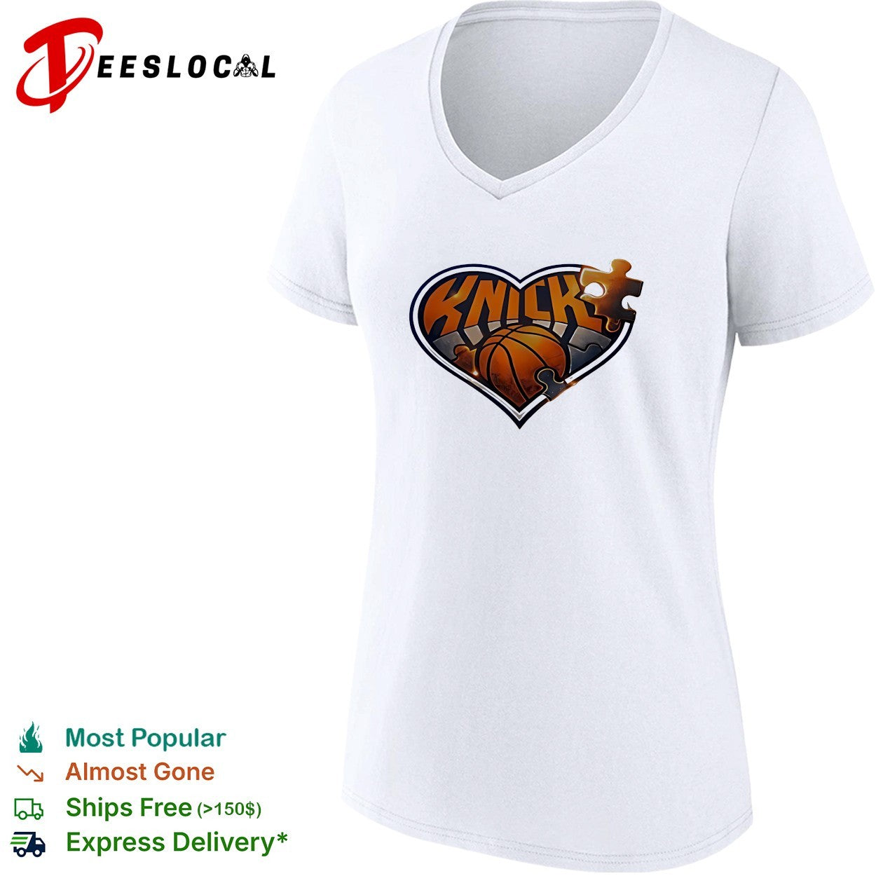 New York Knicks NBA Champions 2026 heart puzzle logo shirt
