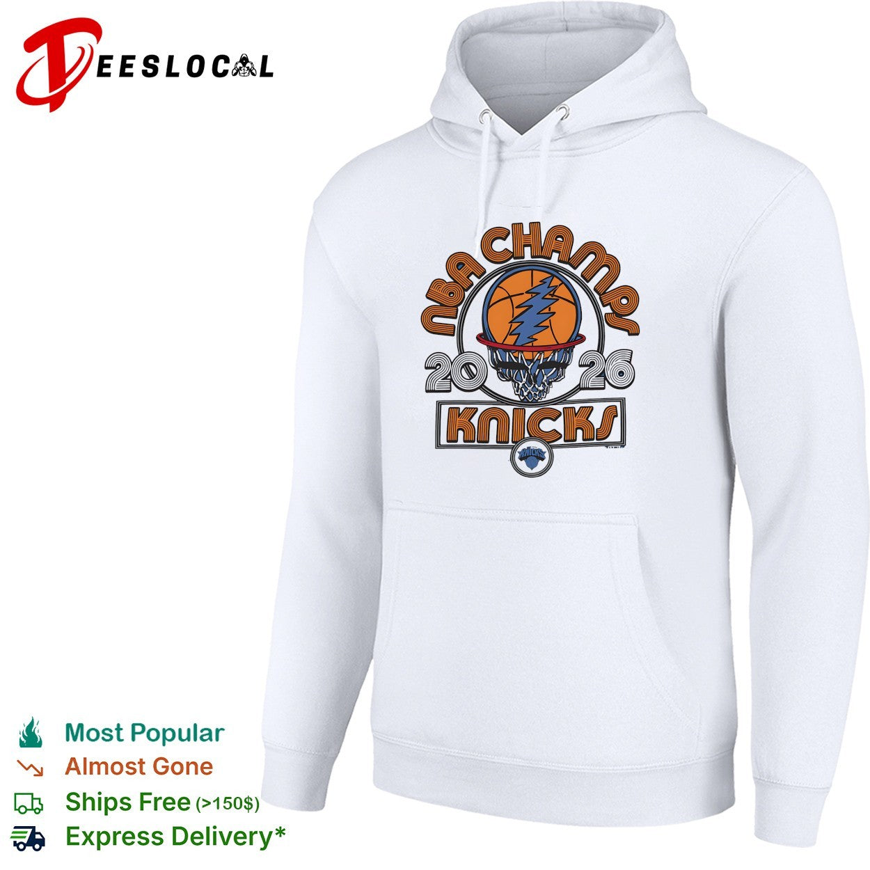 New York Knicks NBA Champs 2026 lightning bolt skull psychedelic logo shirt