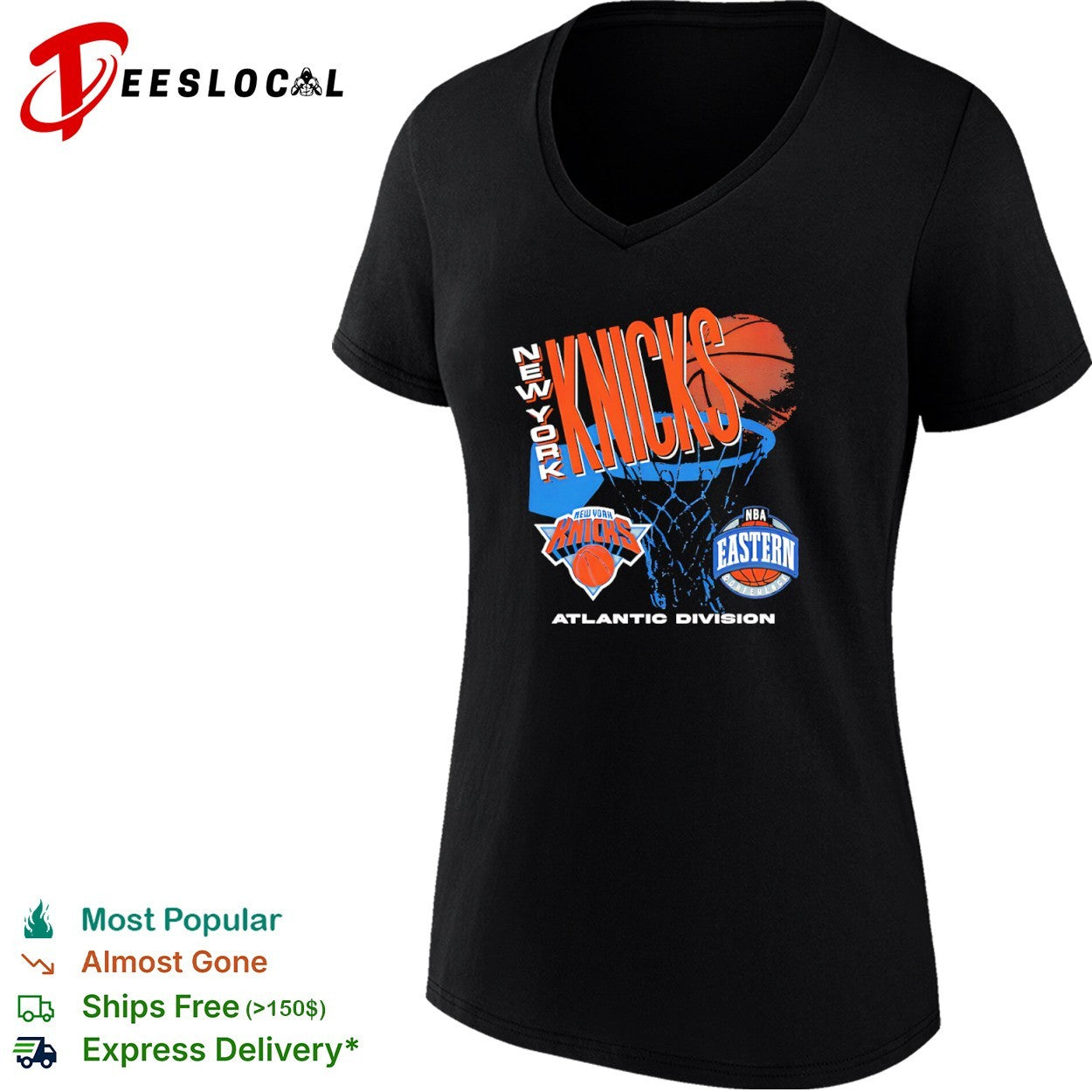 New York Knicks NBA Eastern Conference Atlantic Division basketball logo shirt