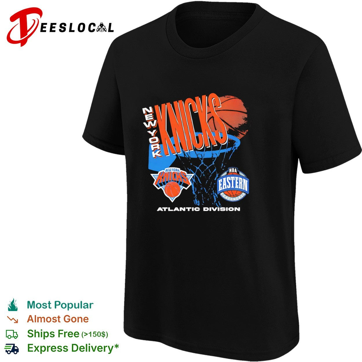 New York Knicks NBA Eastern Conference Atlantic Division basketball logo shirt