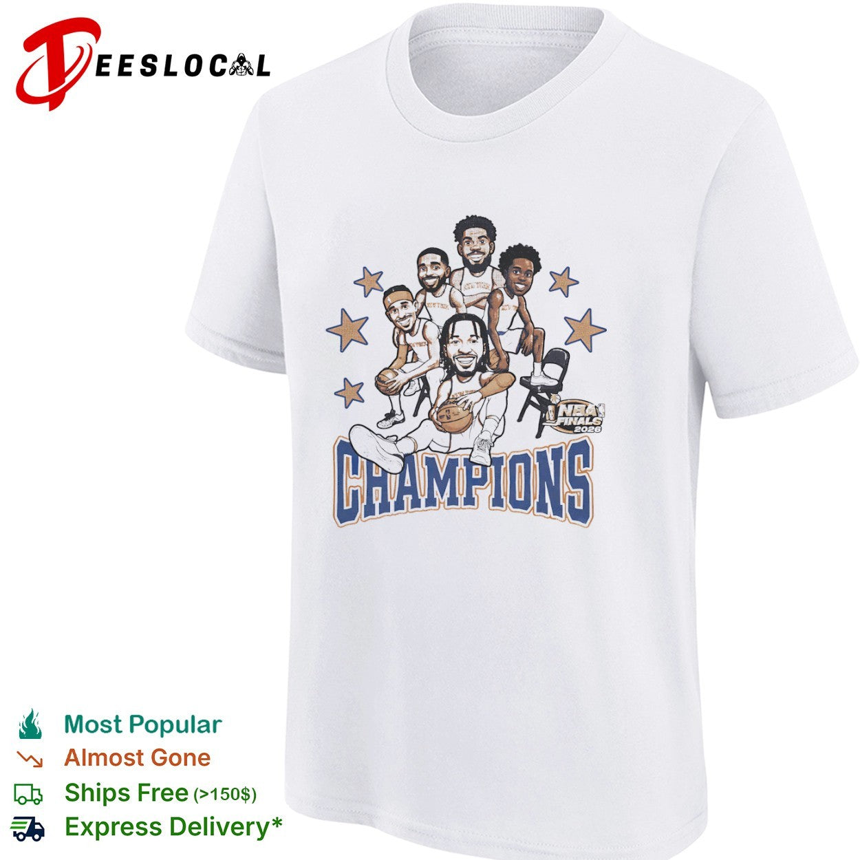 New York Knicks NBA Finals 2026 Champions caricature shirt