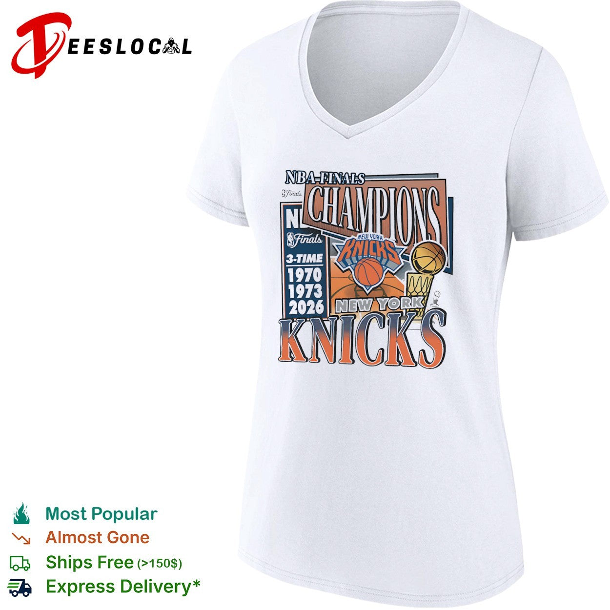 New York Knicks NBA Finals Champions 1970 1973 2026 3 Time Champs Basketball shirt