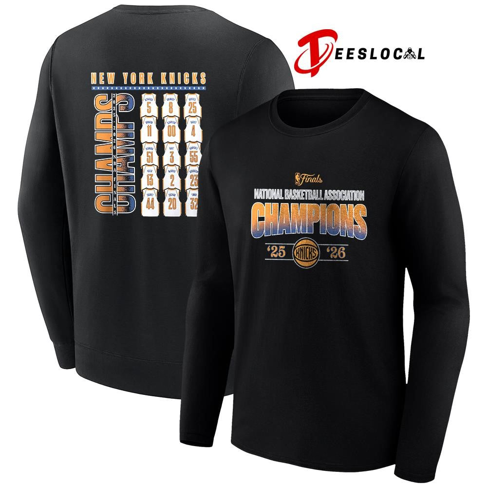 New York Knicks NBA Finals Champions roster shirt