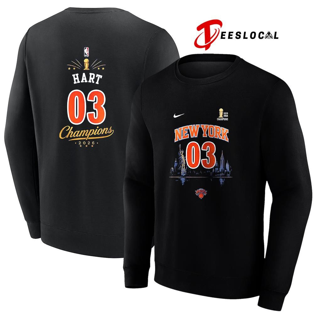 New York Knicks NBA Finals champions Josh Hart name and number shirt